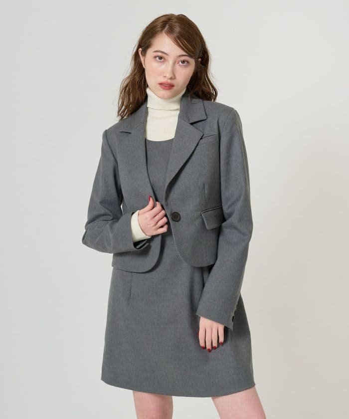 寝*ろ様 コンパクト テーラードジャケット TINA：JOJUN 全2色 Special-Price-SALE ハート刺繍入り テーラードジャケット TINA：JOJUN