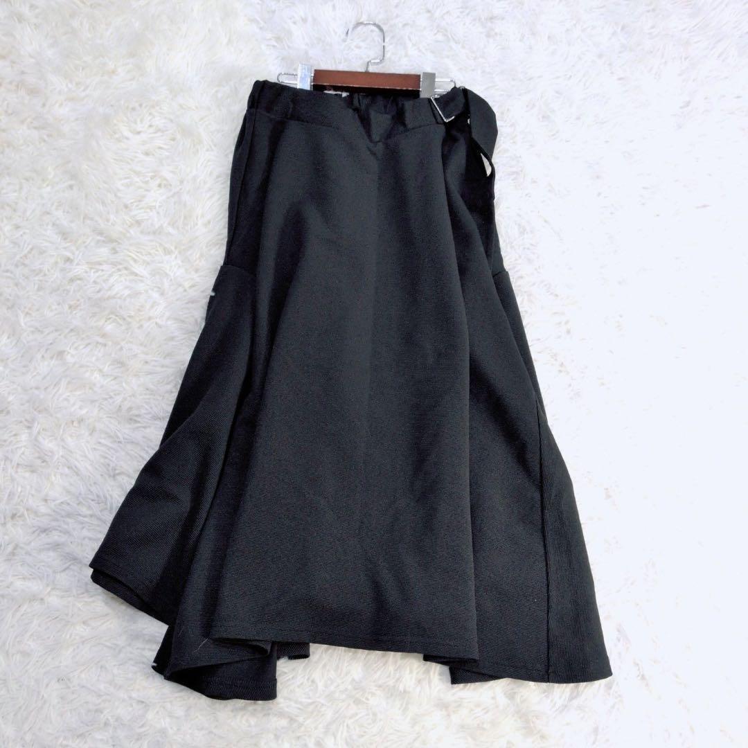スイッチ/フレアスカート/アシンメトリー変形/Fサイズ/ブラック/美品