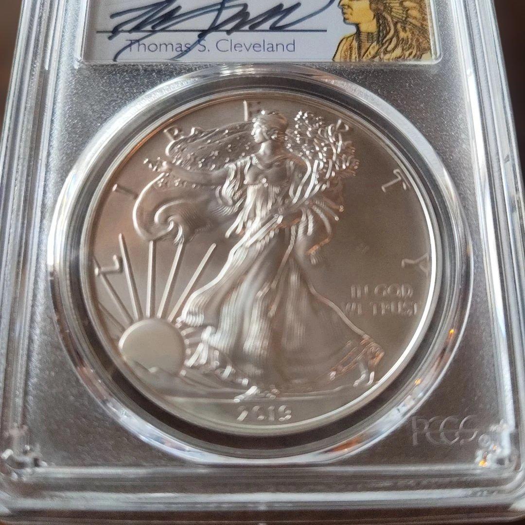 純銀1オンス銀貨 イーグル銀貨2019年 PCGS MS70FSサイン入り - メルカリ