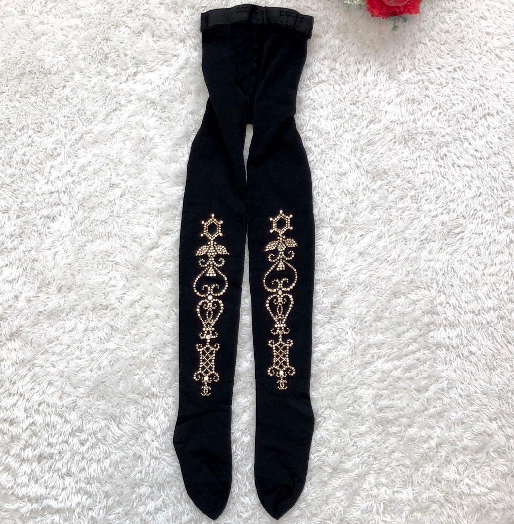 ［未使用］シャネル　メタルパーツ　スタッズ　ココマーク　ストッキング　タイツ 渋谷並木橋店】CHANEL シャネル レディース ストッキング タイツ ココ