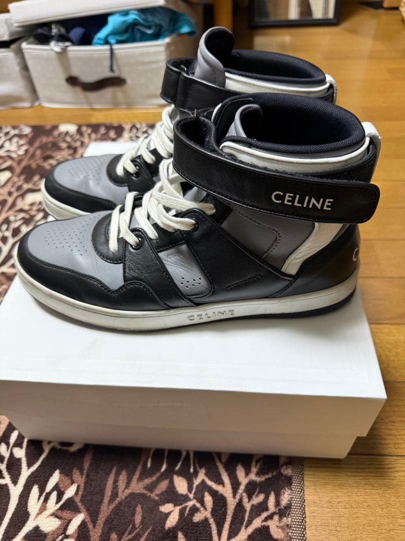 即購入⭕️ CELINE ハイカットスニーカー グレー ホワイト ブラック 中古・古着通販】CELINE (セリーヌ) ハイカットスニーカー Z TRAINER