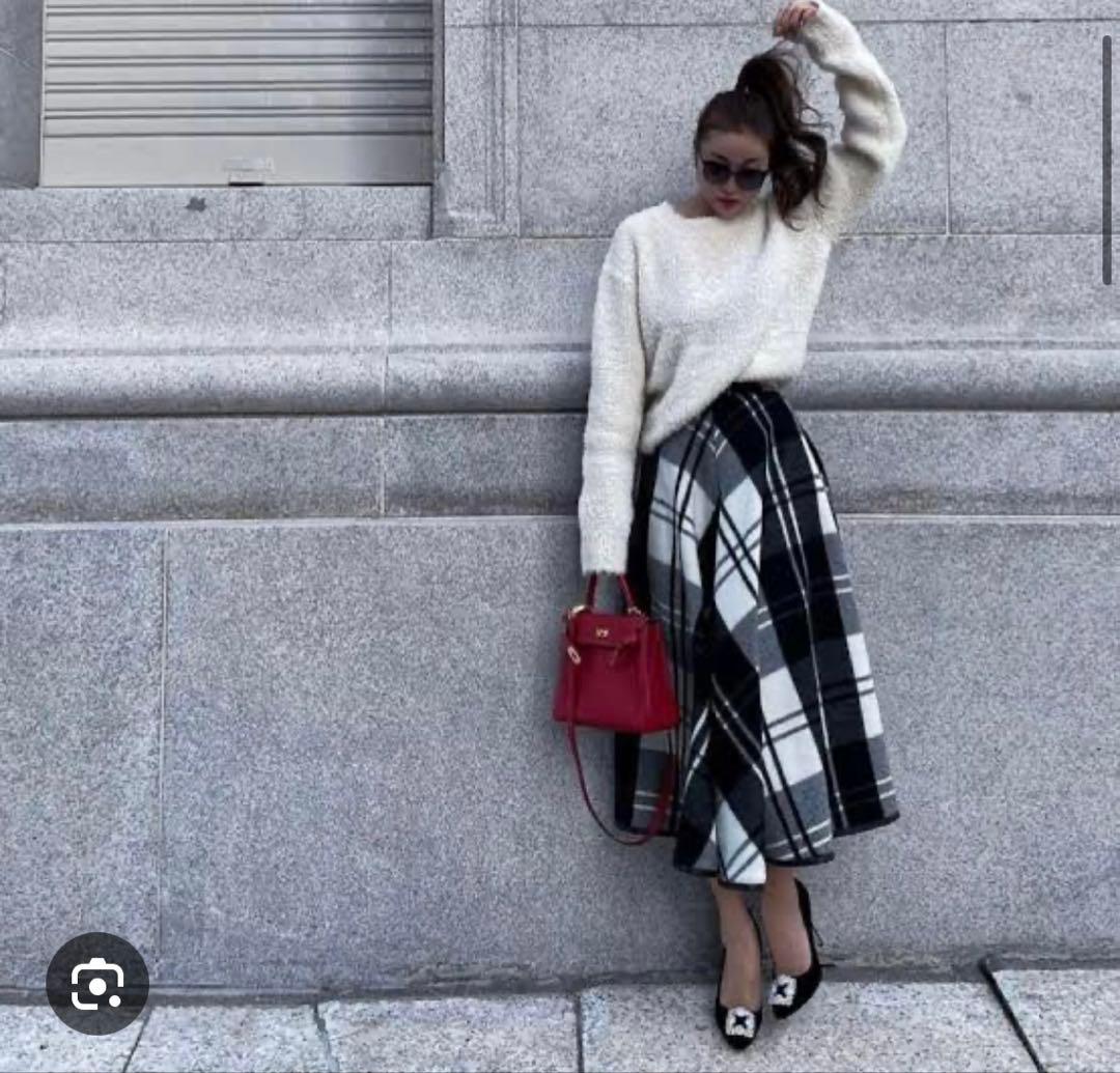 sheller シェリエ チェック ロングスカート - メルカリ