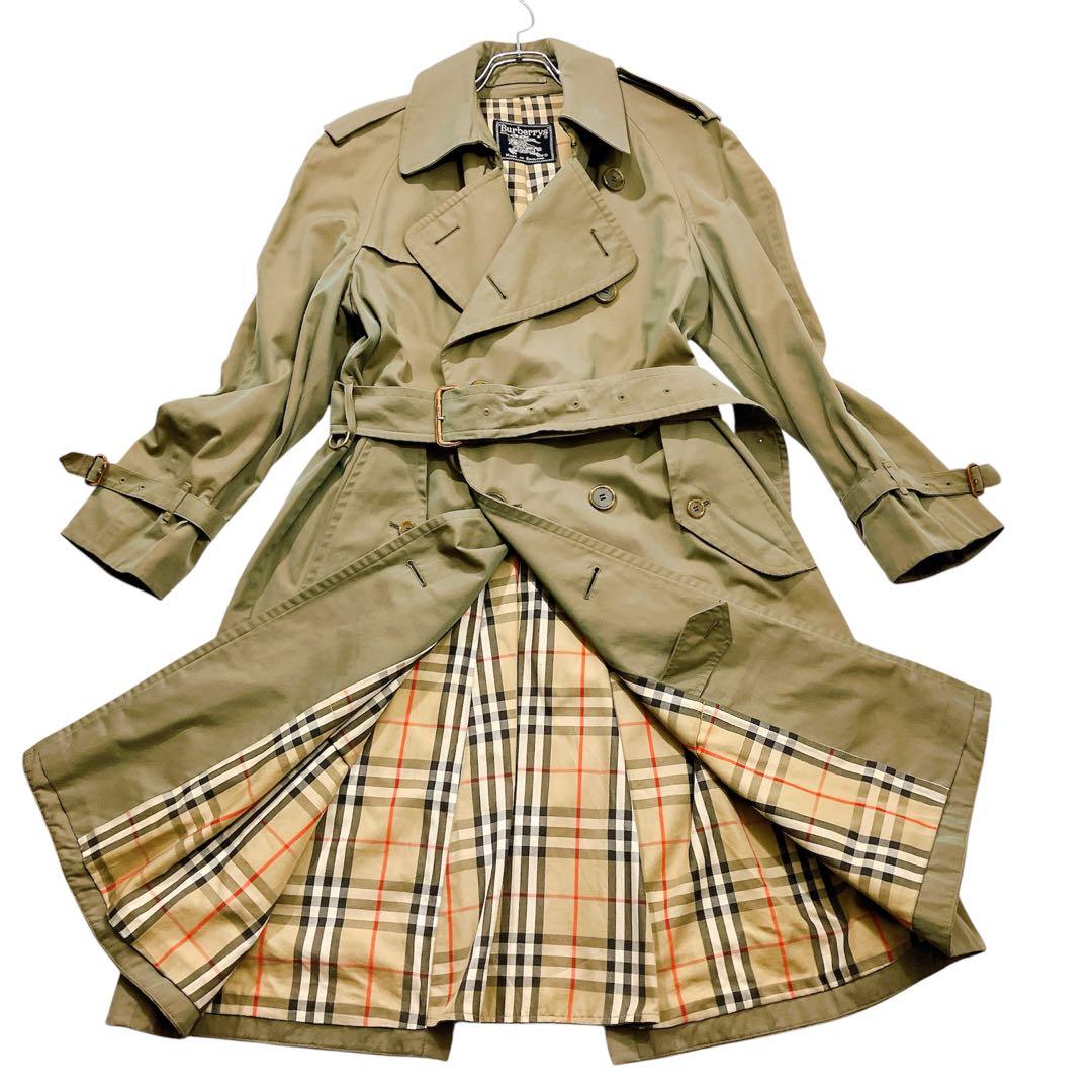 【逸品】バーバリーズ　トレンチコート　玉虫色　ヴィンテージ　ノバチェック　L相当 極美品】 希少カラー BURBERRY バーバリー ノバチェック トレンチ
