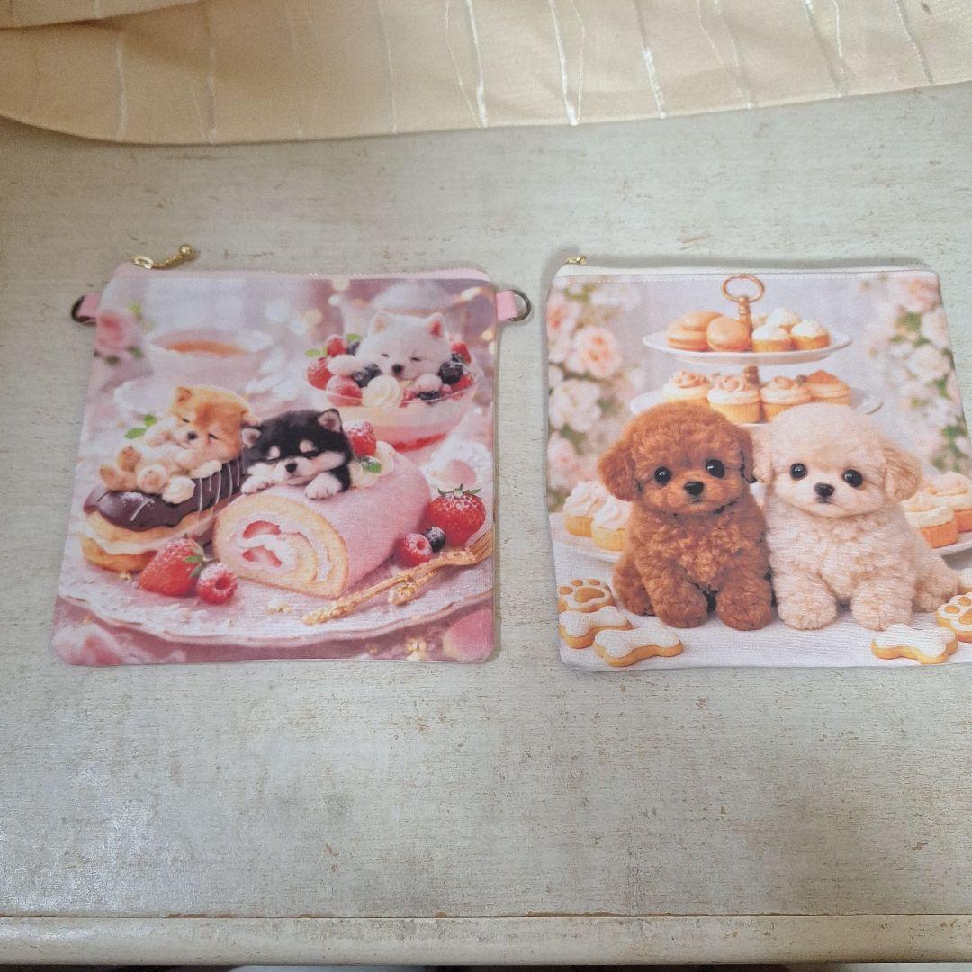 激レア柴犬パネル生地 ハンドメイド まちなしバッグ ミニバック ポーチ