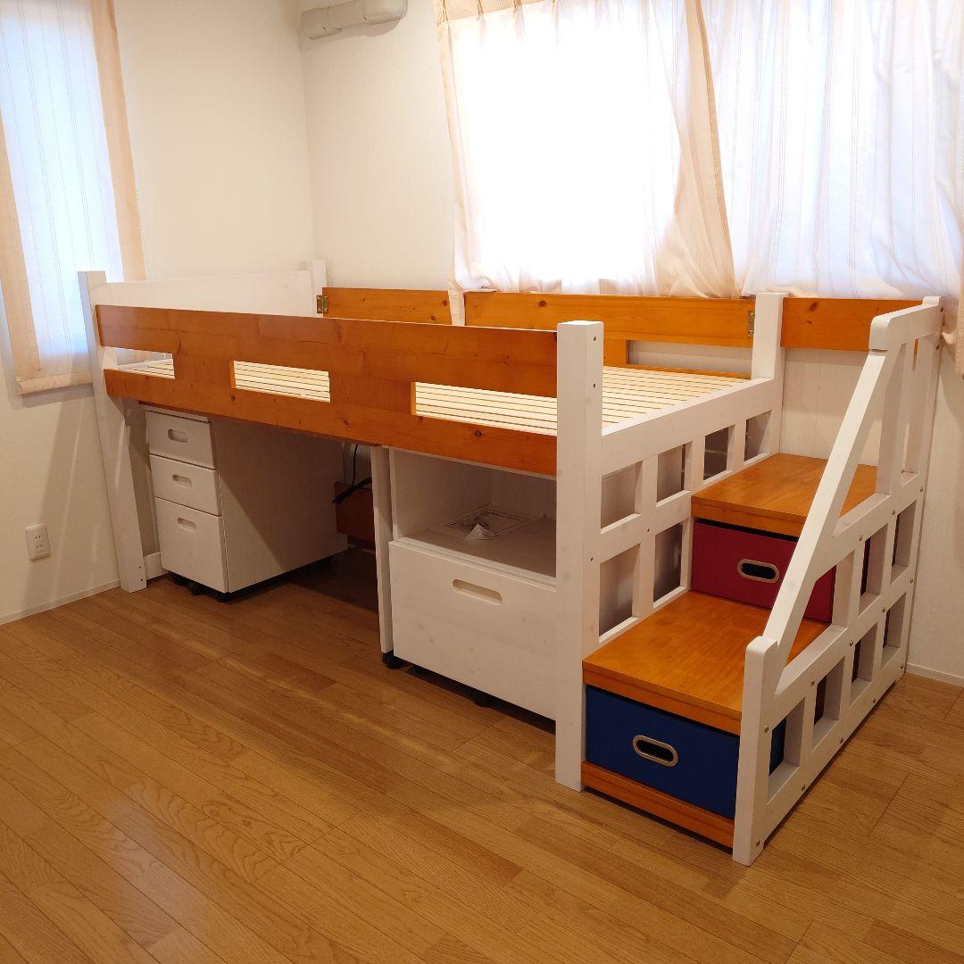 気まぐれショッピング☆【引取限定】組立式ロフトベッド4点セット ネット限定】ロフトベッド HZ-001DBR(配送員設置) : 島忠・ホームズ