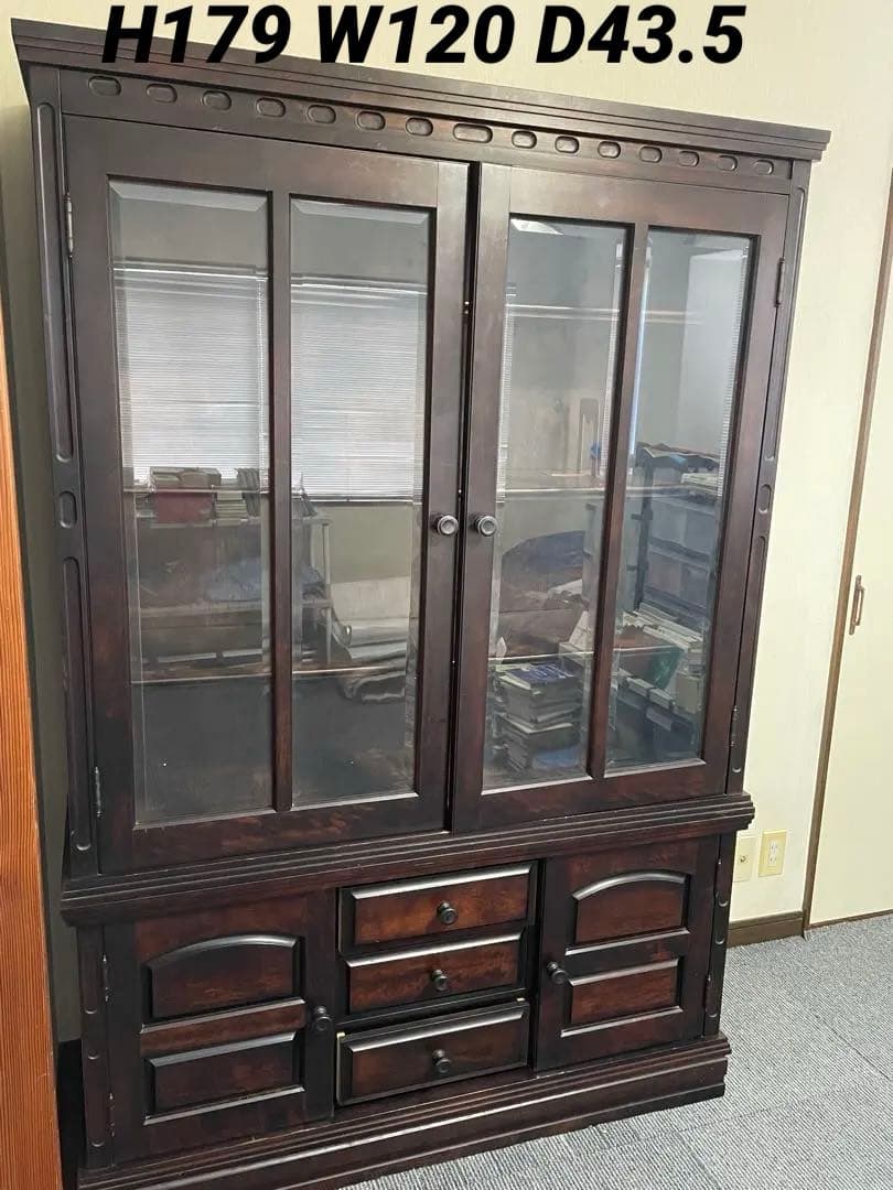 送料無料　北海道民芸家具/キャビネット/食器棚/本棚/カップボード クリエイトファニチャー（Create Furniture） 北海道民芸家具 国産家具