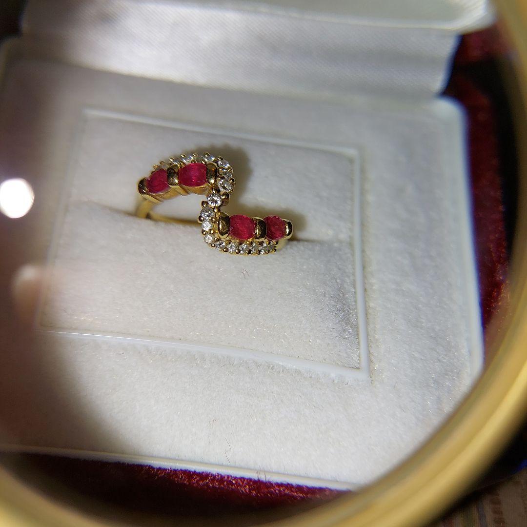 最終値段足立宝石店宝石鑑別所付18金ルビーダイヤモンドファッション