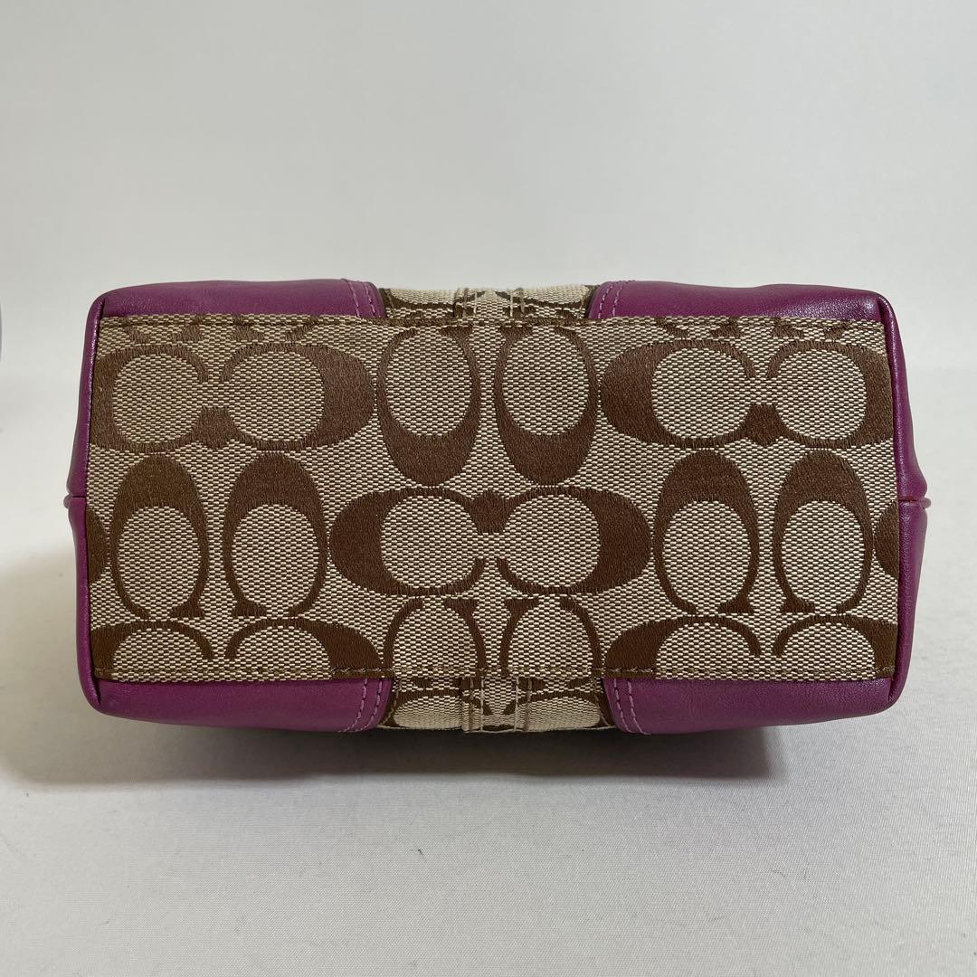 2512-112｜美品｜コーチ シグネチャー マルチポーチ パープル - メルカリ