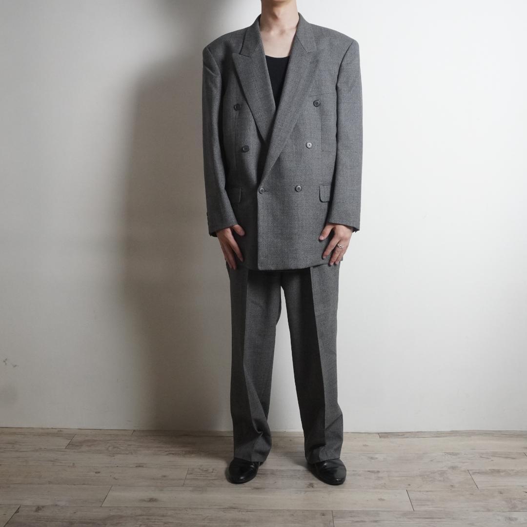 vintage ダブルセットアップスーツ ノーベント グレー/KW6 - メルカリ