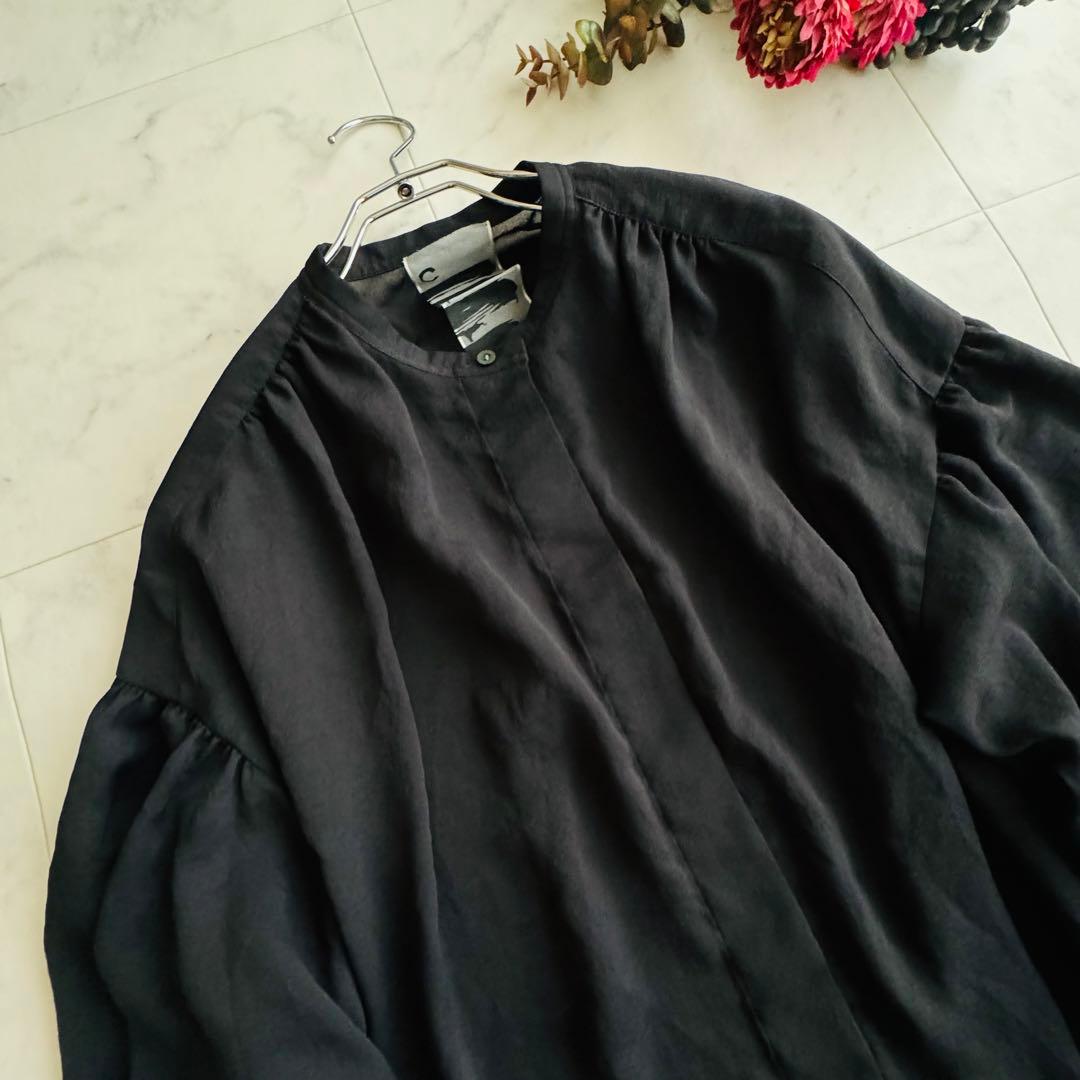 極美品 Chaos カオス リマノス ギャザーブラウス シアー オーバー