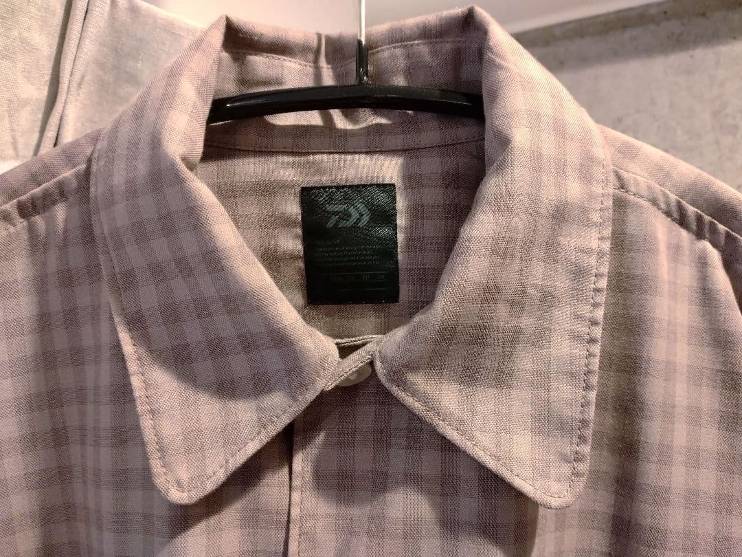 DAIWA PIER39 チェック オープンカラーシャツ グレージュ 快適