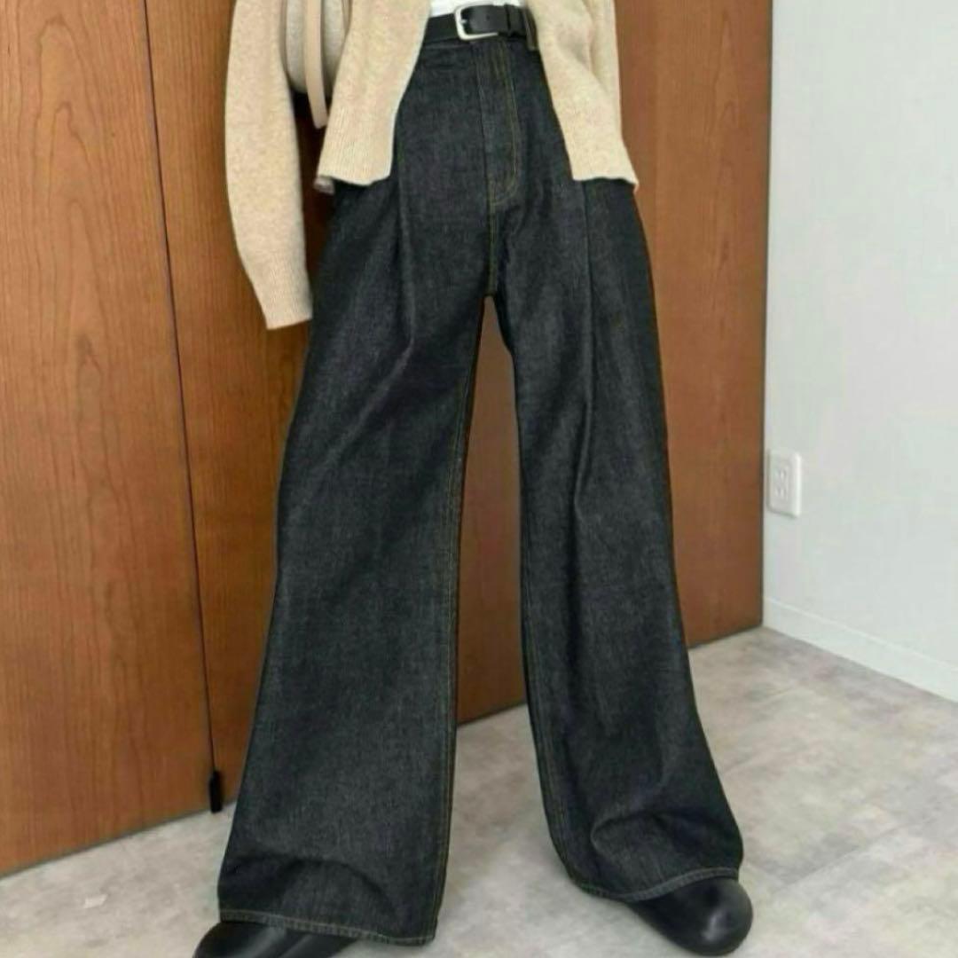 SuzuHirose×CLANE TUCK WIDE DENIM PANTS