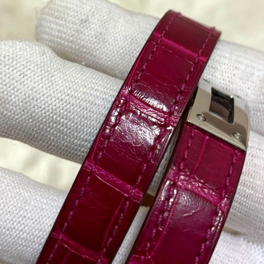 極美品✨HERMES シャイニングクロコ ケリー バングル ピンク - メルカリ