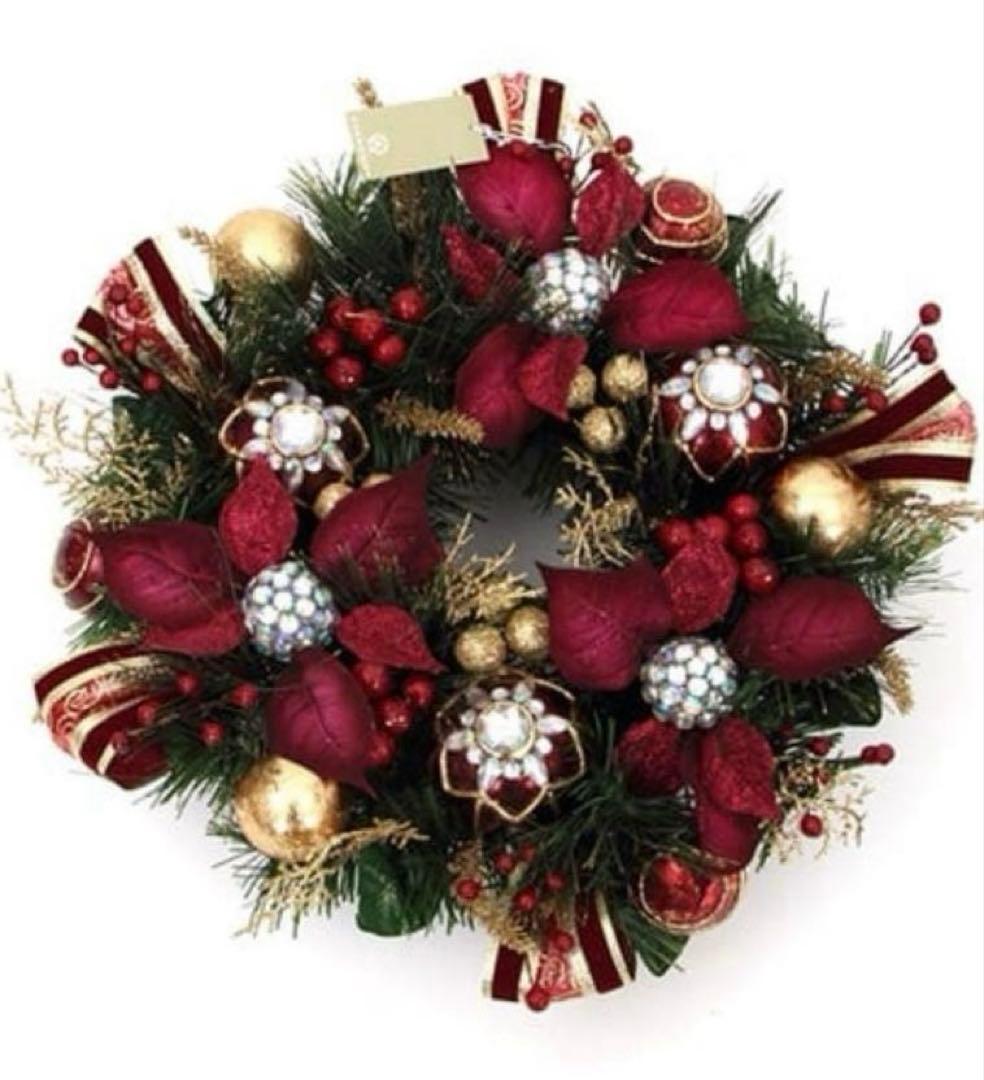 ハルモニア クリスマスリース バーガンディポインセチアリース40cm バーガンディポインセチアリース45cm｜クリスマス雑貨の通販