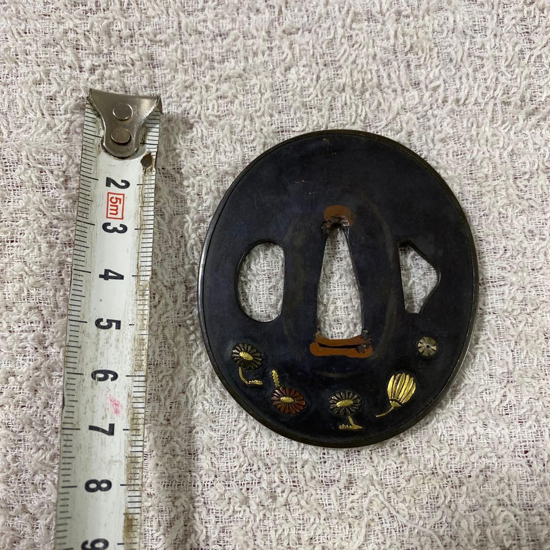 B-32 鍔 武具 刀装具 金銀象嵌 銅製 刀 装飾品 美術品 工芸品