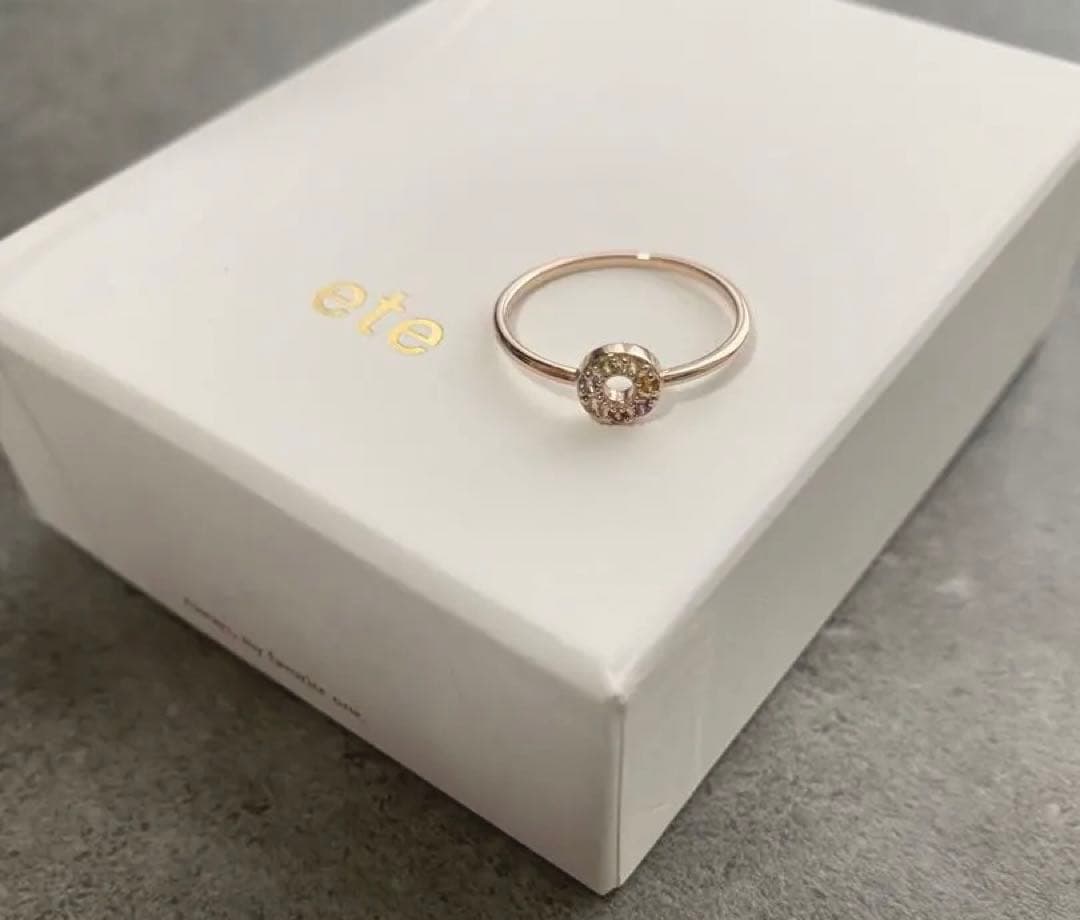 美品】ete [レインボー] K10 ナチュラルストーン リング - メルカリ