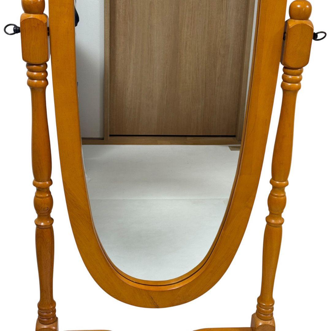 アンティーク 木製 全身鏡 スタンドミラー ヴィンテージ オーバル941