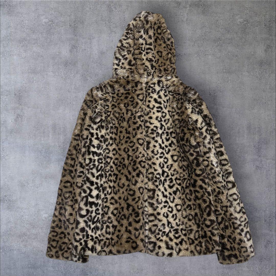 00s【archive】フェイクムートンジャケット/Y2K/平成ギャル/ヒョウ柄
