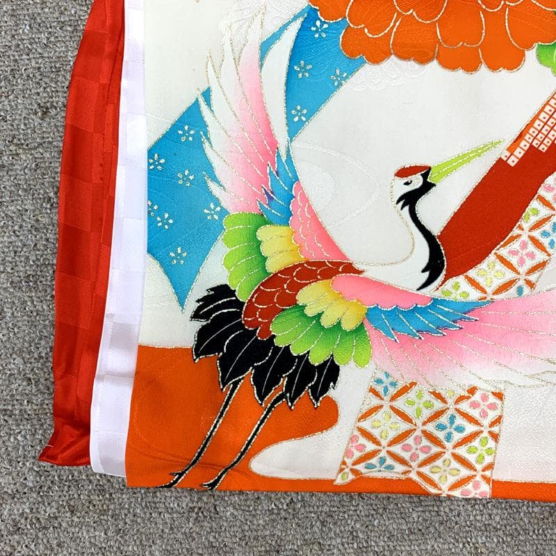 505ax30□お宮参り セミアンティーク 女児 着物 掛け着 長襦袢付□美品