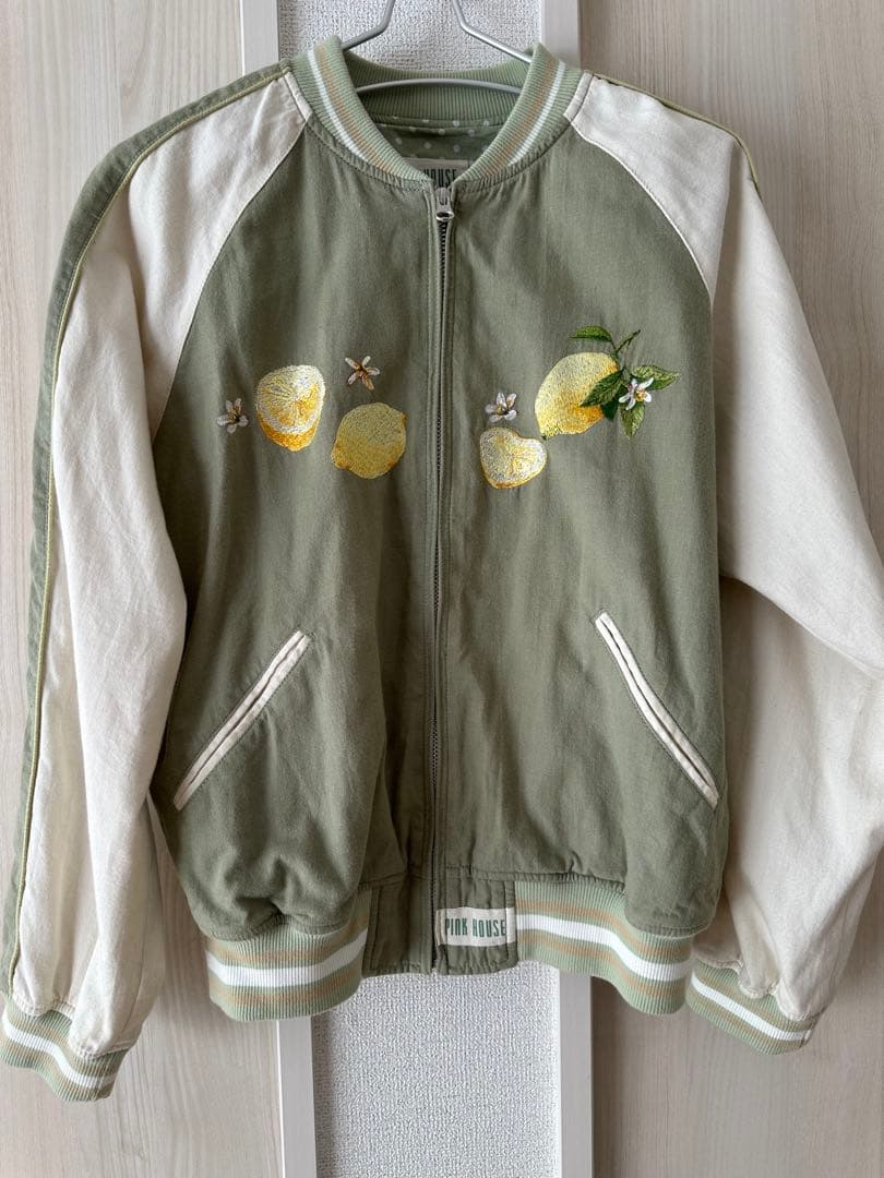 PINK HOUSE レモン刺繍 スカジャン ピンクハウス PINK HOUSE セーラームーン スカジャン 刺繍 ピンク