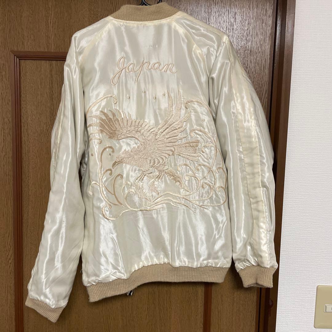 《稀少》別珍 中綿なし スカジャン GOLD 東洋 黒 M