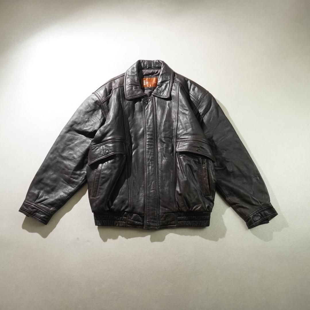 90s durante レザージャケット シープスキン 本革 ブラウン/GW86