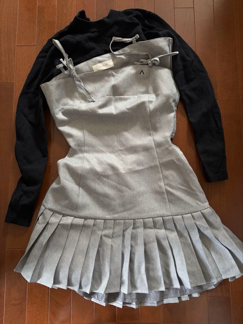 andmary Karen knit set mini dress gray - メルカリ