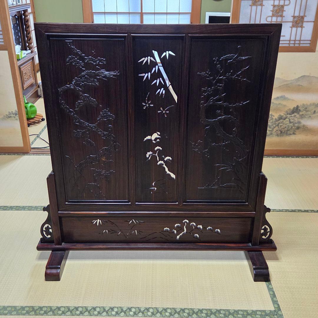 木製和風彫刻入り間仕切り 62789-photo.jpg