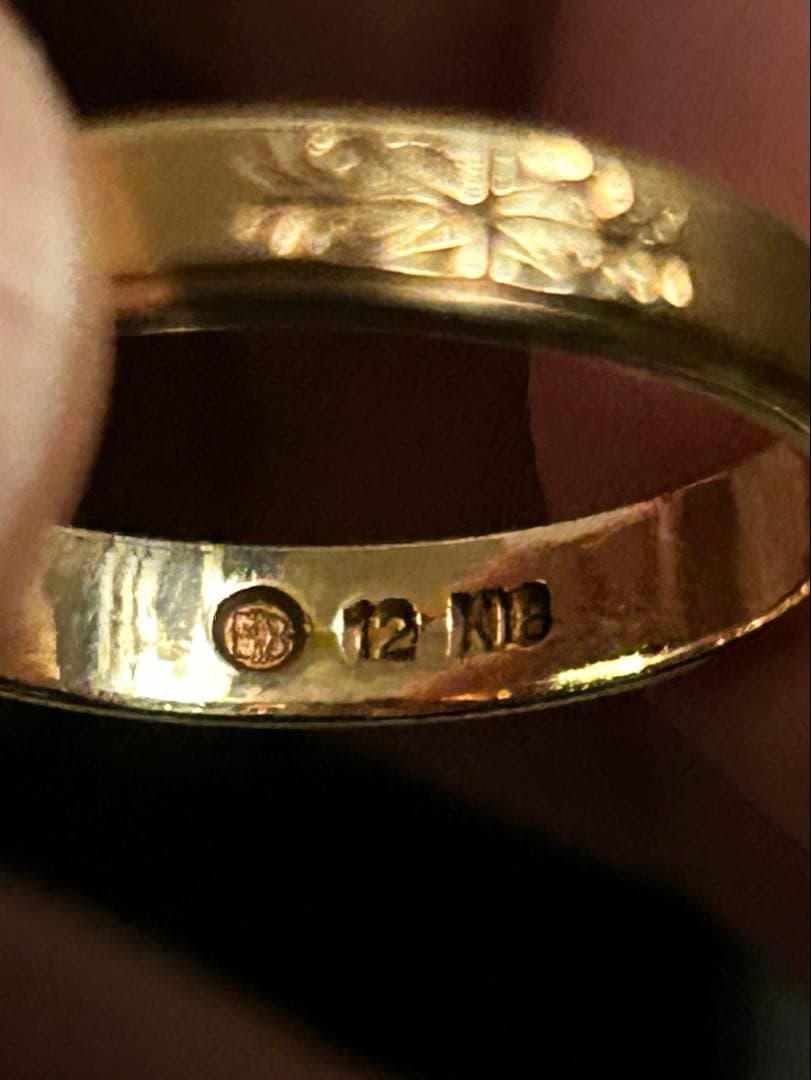 K18　彫金リング　3.8g　20号