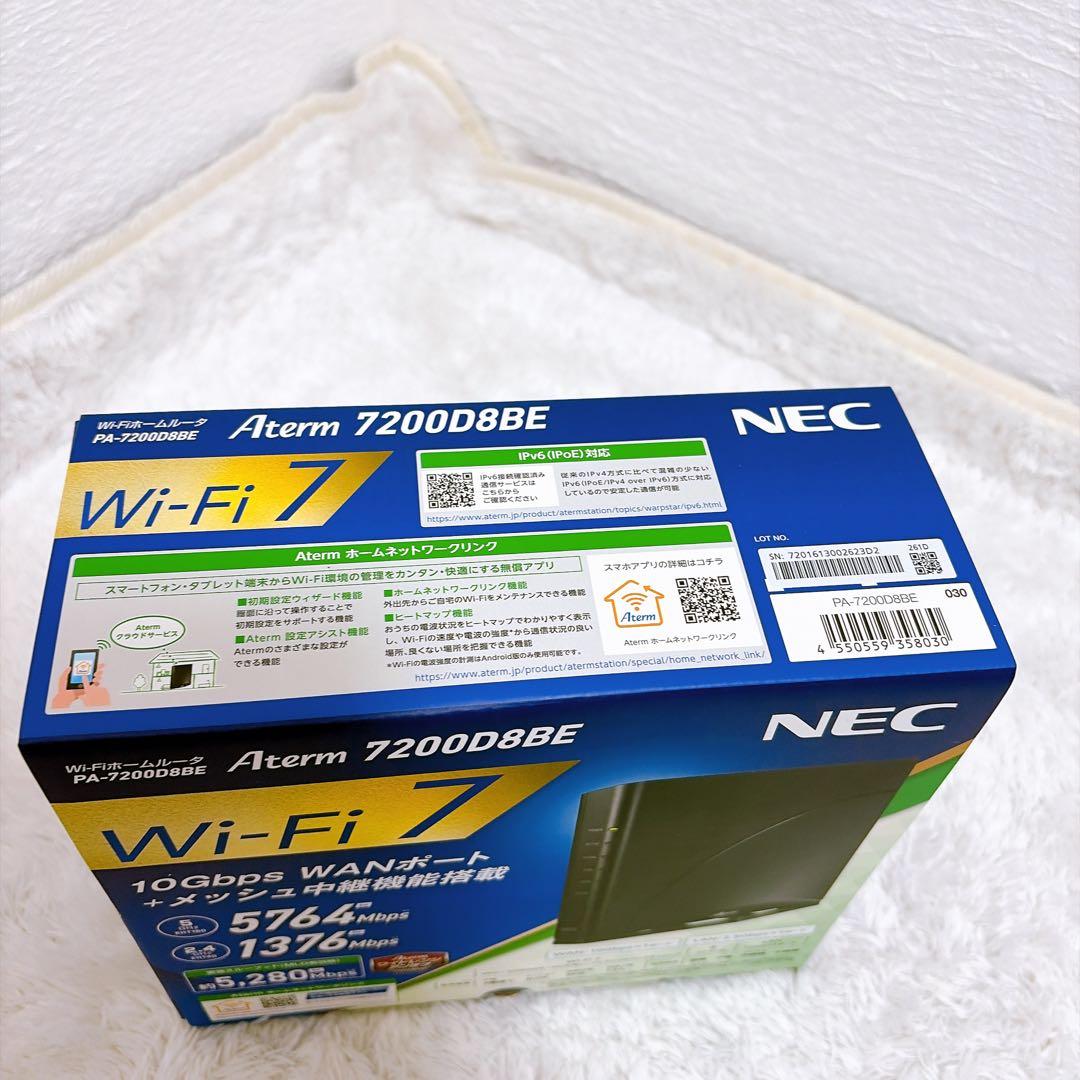 新品】NEC Aterm PA-7200D8BE Wi-Fi 7無線ルーター - メルカリ