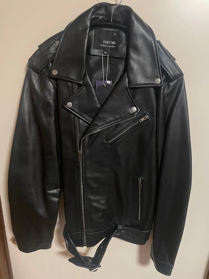 【新品未使用】【本羊革】ダブルライダースジャケット 黒 日本サイズL 牛革 ダブルライダースジャケット メンズ ブラック XS/S/M/L/LL/3L/4L