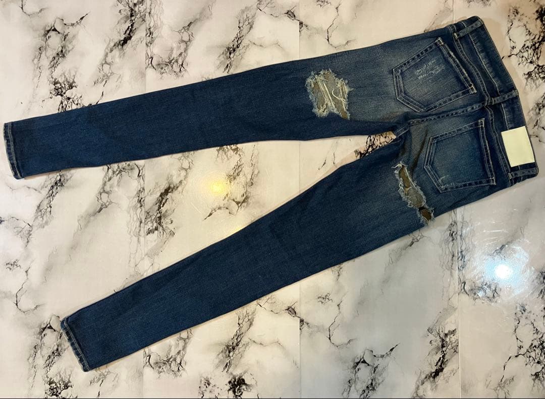 GYDA BOTH RIPPED スキニー デニム パンツ 太ももダメージ M - メルカリ