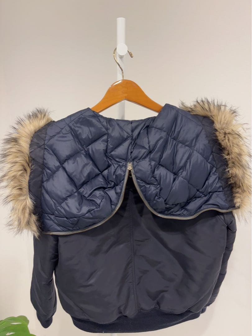 POLO ネイビー ファー付きミリタリージャケット - ジャケット