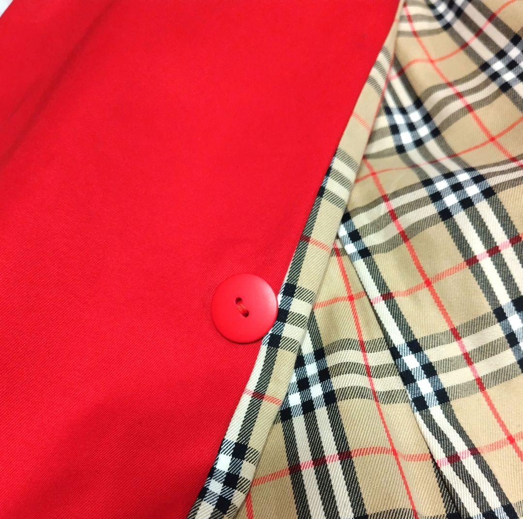バーバリーブルーレーベル トレンチコート ノバチェック 赤 サイズ40