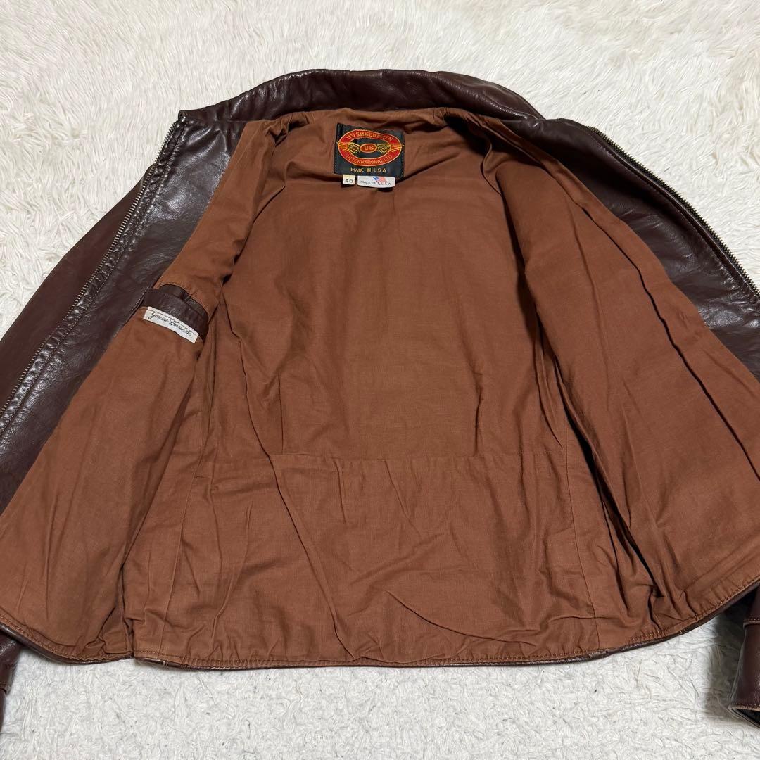 XLサイズ相当 ホースハイド シングルライダースジャケット USA製 TALON