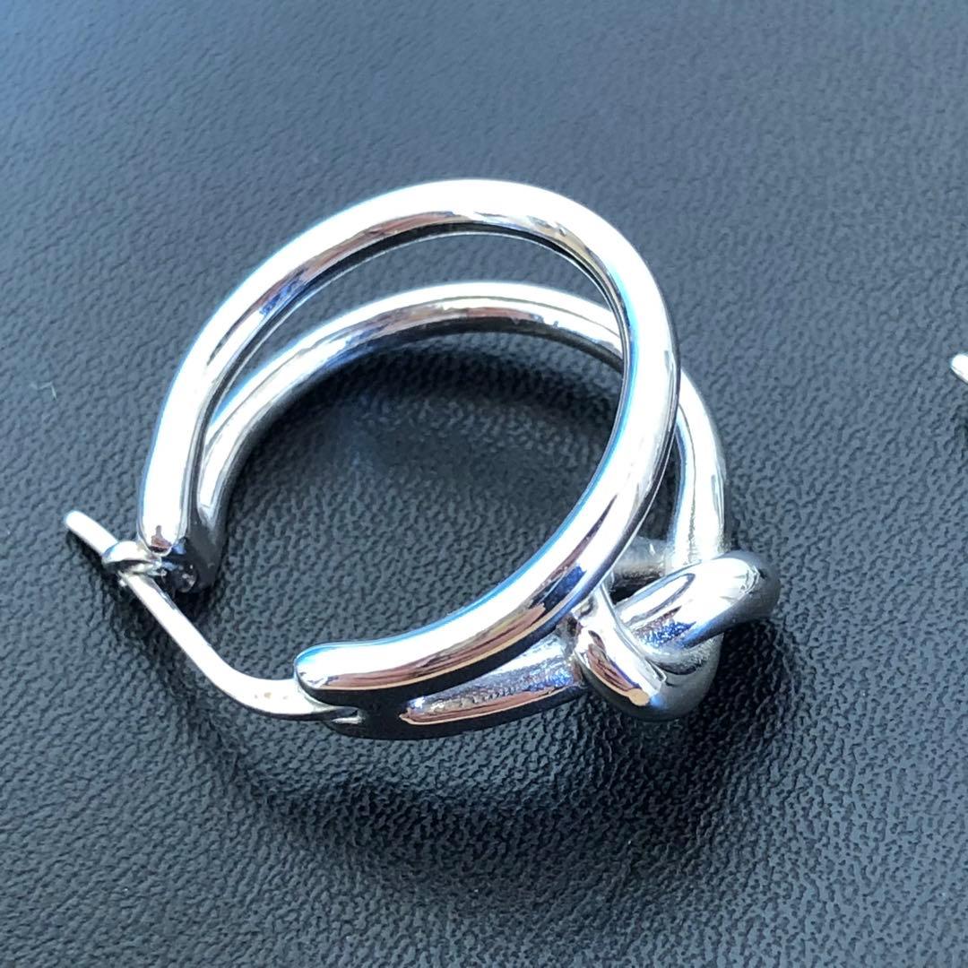 保証品【両耳セット】CELINE セリーヌ ノットスモールフープピアス