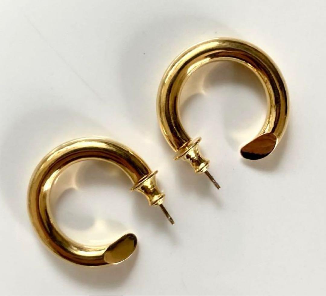 フープピアス　silver 925 18k キャリアリング風 CAREERING - 【片耳用】HF × GOD SELECTION XXX フープピアス