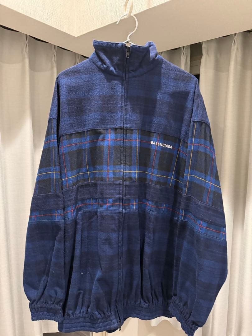 Balenciaga ブルーチェック　フランネルジャケット 44 Balenciaga ブルーチェック フランネルジャケット 44 - メルカリ
