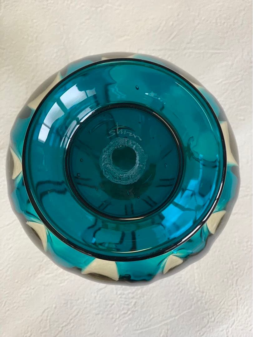 美品《船木倭帆》紐モール花瓶　一輪挿し　吹きガラス