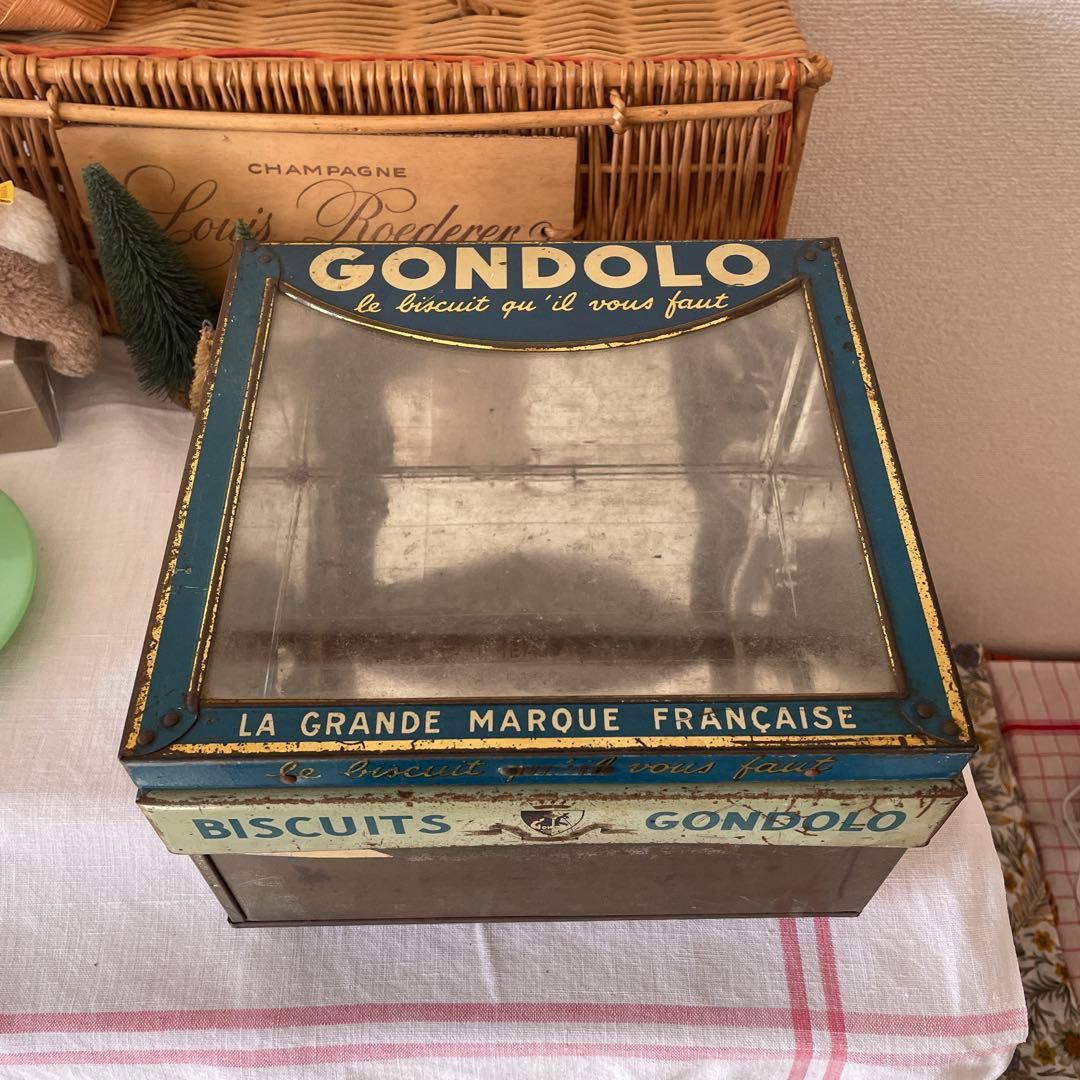 フランスヴィンテージ ゴンドーロ ディスプレイ ケース 蓋 ビスケット