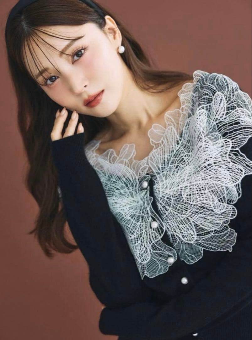 poláura polaura ポローラ レースフリルカーディガン black レースフリルカーディガン – poláura OFFICIAL ONLINE STORE