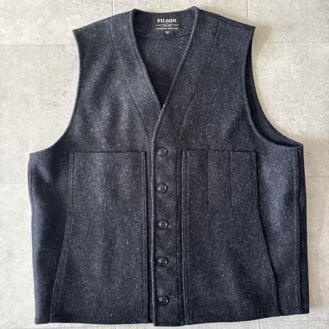 USA製 極美品 フィルソン マッキーノウール ベスト L チャコールグレー USA製 極美品 フィルソン マッキーノウールベスト L チャコールグレー