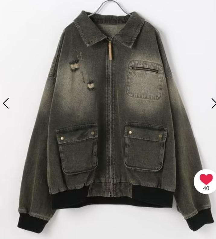 最終お値下価格PAGEBOY 【PBLIM】ダメージデニムブルゾン - メルカリ