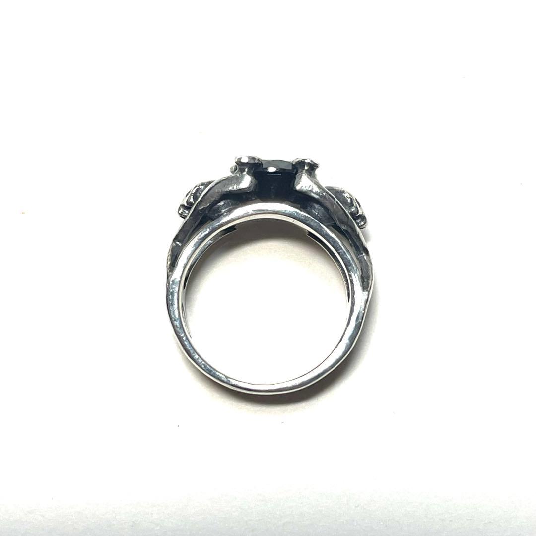 定価半額‼︎ ◇ほぼ新品 マジカルデザイン◇ジルコニアスカルリング◇42.