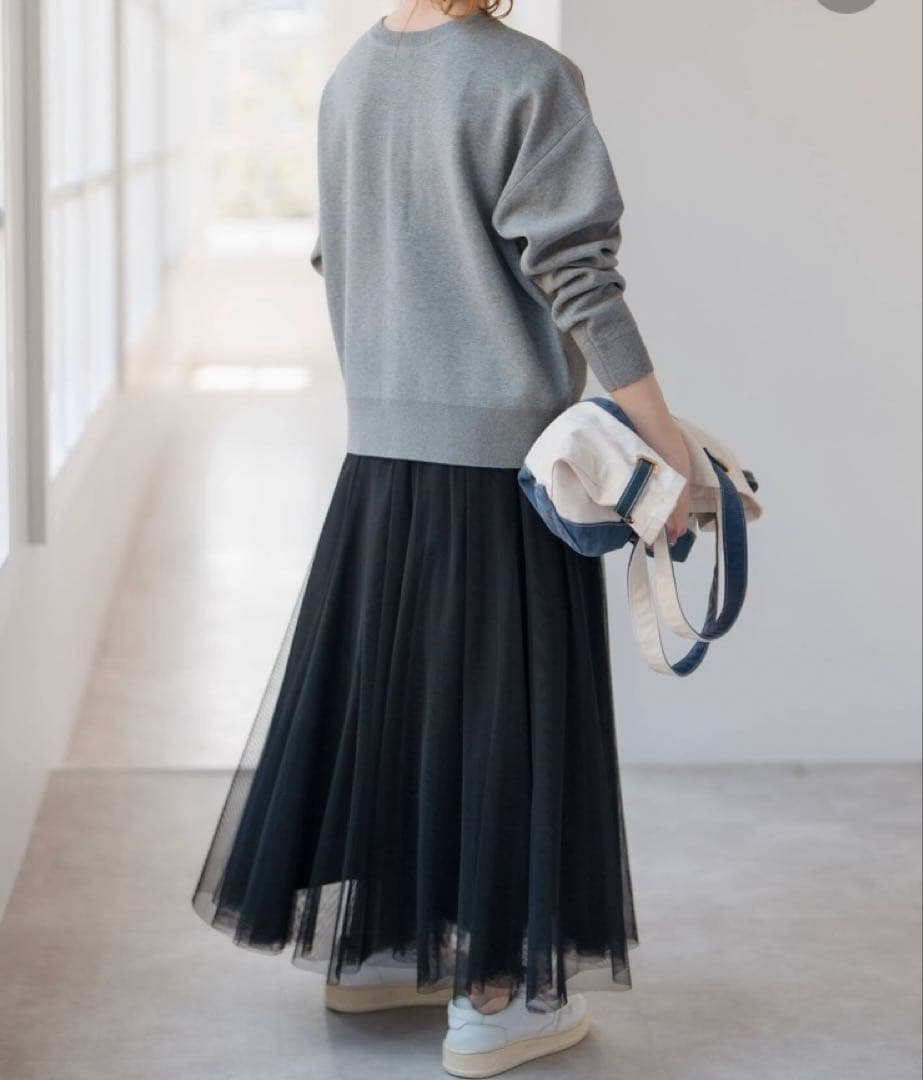 Spick and Spanスピックアンドスパン チュールスカート ブラック36