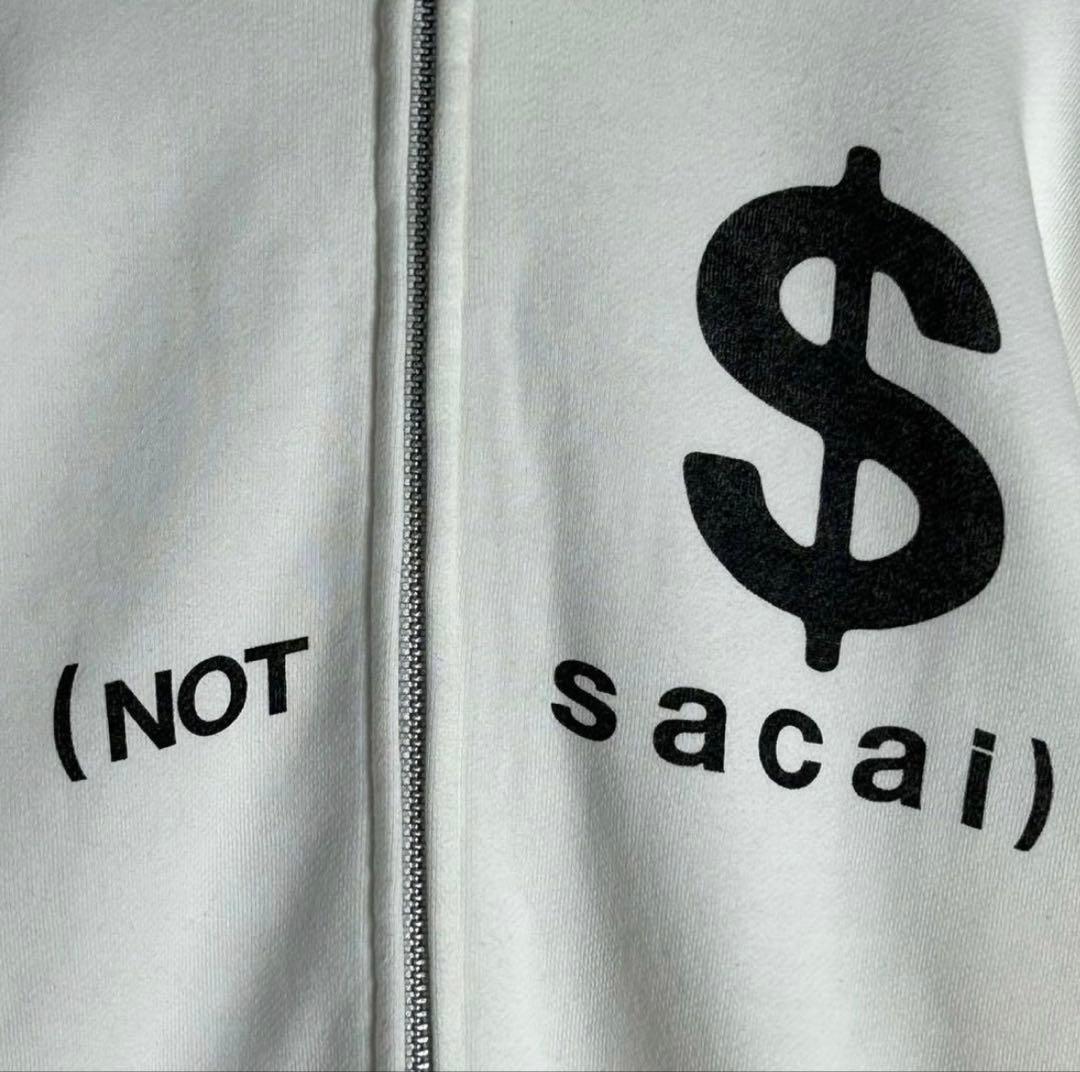 4824【定番ホワイト】サカイ×フラグメント☆ビッグロゴフルジップ