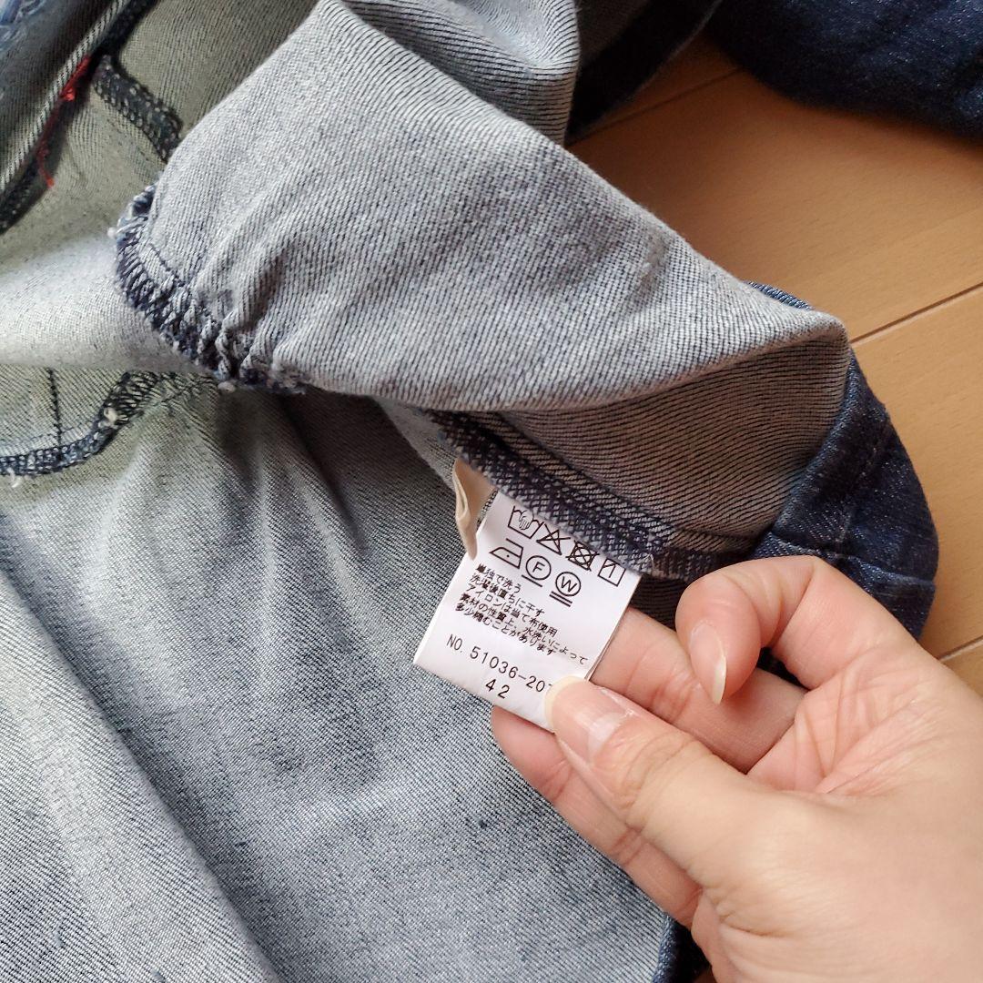 ローズティアラ ノーカラー デニムジャケット - メルカリ