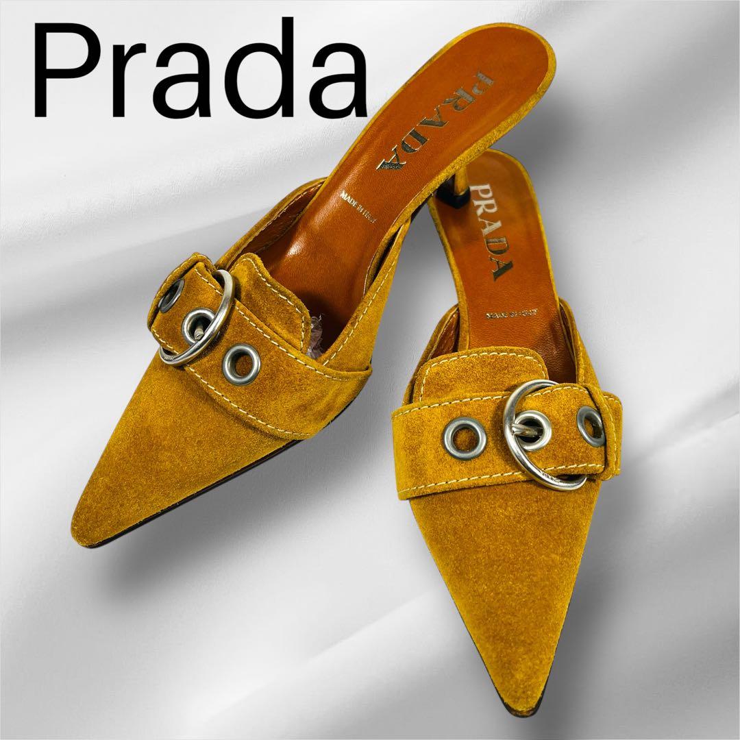 Prada プラダ　イエロー スエード ミュール スエードミュール 楽天市場】PRADA プラダ ミュール 1XZ778 054 レディース スエード
