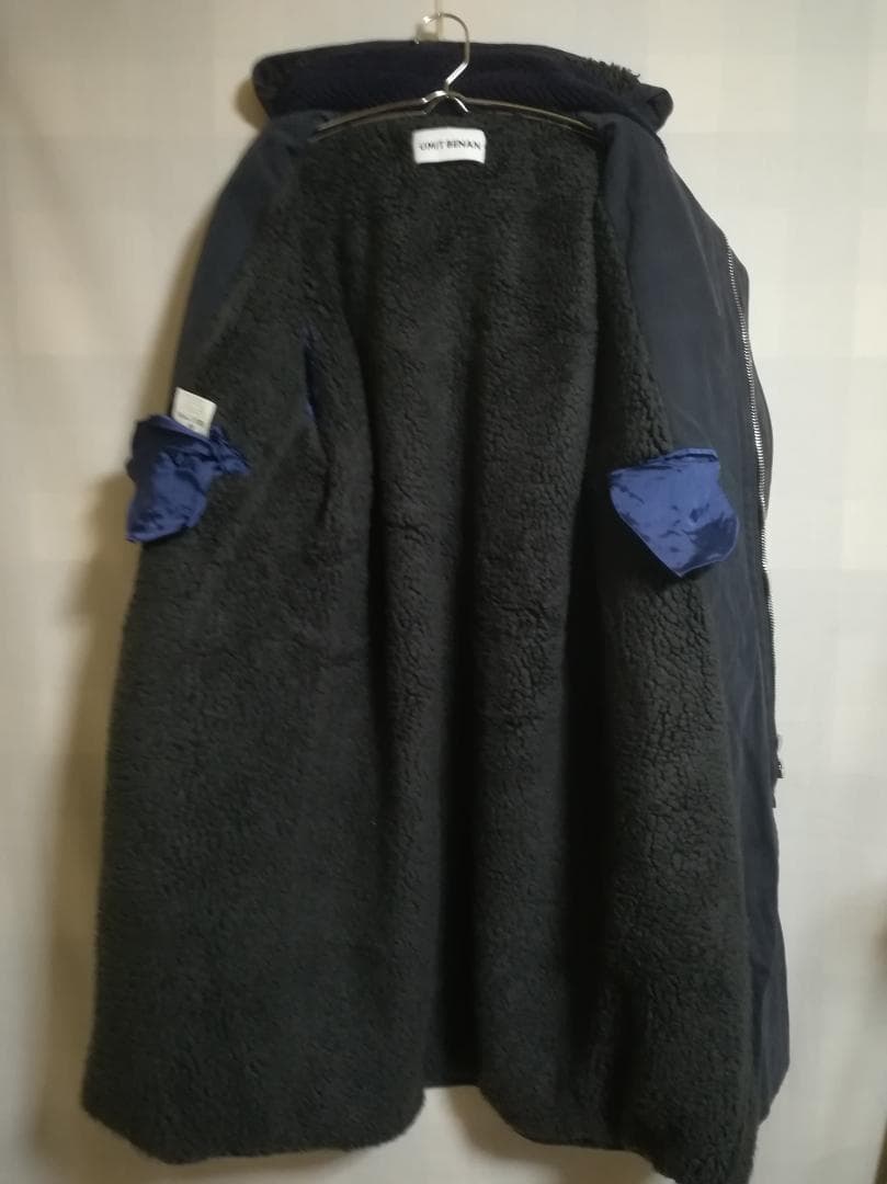 umit benan フーディーパーカコート ボア ネイビー サイズ36