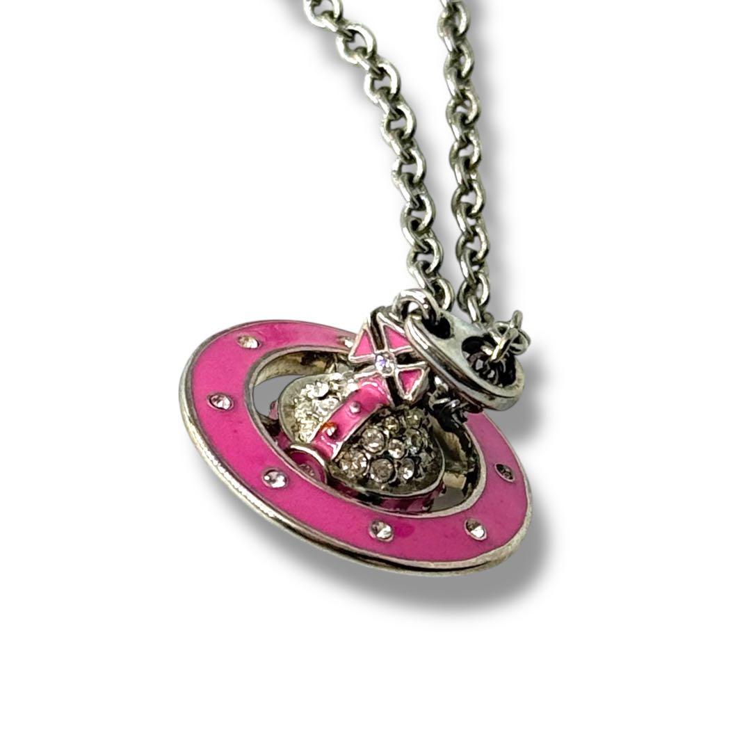 希少✨ Vivienne Westwood パヴェ オーブ ネックレス ピンク - メルカリ